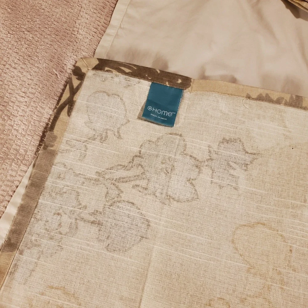 Target Home Tan Botanical Cotton Cloth Napkins Set of 8 Floral Neutral 20x20